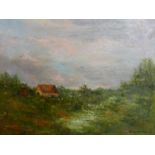 Barbara van Loon (20th century Dutch school), Cottage in a rural landscape, signed B. von Loon, 39 x