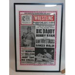 An original British Wrestling poster - Big Daddy and Giant Haystack at Stychfield Hall, G.E.C. -