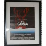 A framed Italian movie poster for 'The Thing' (La Cosa), 39 x 29cm