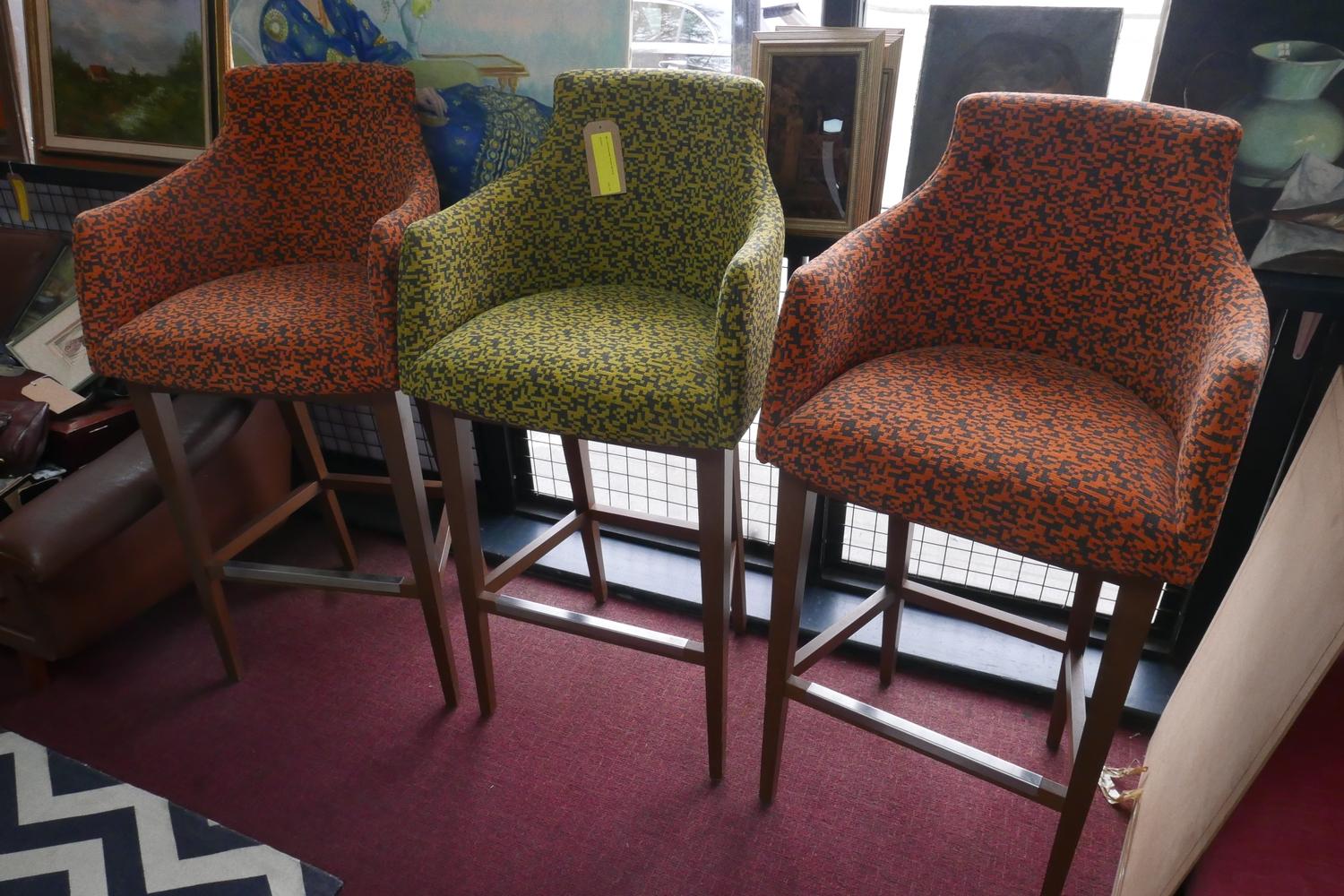 A set of three Andy Thornton high stools