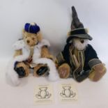 Two Martin Hermann mohair teddy's, 2002 Queens silver jubilee no.169 and Merlin 111/250, with
