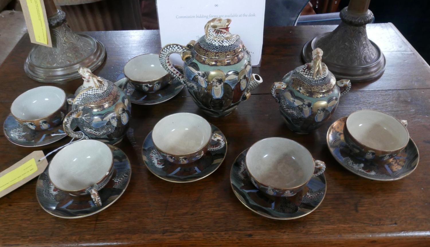 An early 20th century Japanese porcelain tea set