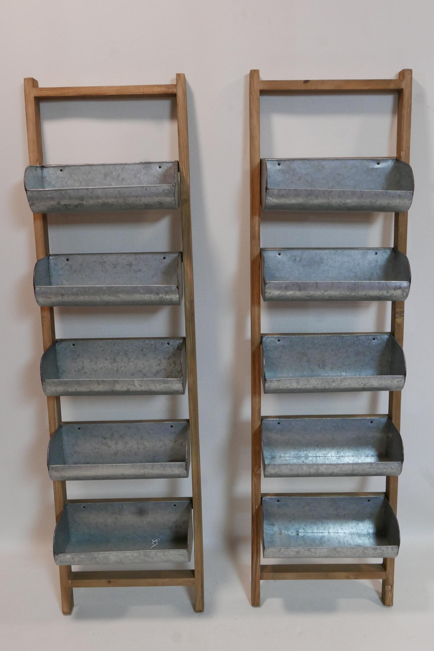 A pair of Industrial style shelving units, H.153 W.42 D.19cm