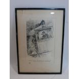 Chris Crave, 'The Skipper', ink on paper, signed, 28 x 18cm