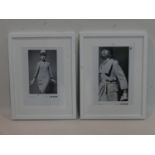 Two vintage Christian Dior - LESUR tear sheets, in white frames, 29 x 20cm