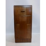 An Art Deco walnut side cabinet, H.76 W.36 D.36cm