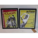 A framed Buzzcocks - Orgasm Addict art print, together with a framed The Clash - Sort it Out Tour
