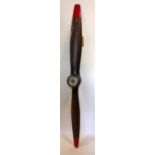 A vintage propeller with smiths barometer attached, L.185cm