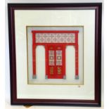 A framed Chinese model of an arch signed and titled entrance to courtyard, Chan See Shin Yuan (