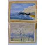 Michael Warne, two gouache paintings, comprising one of a park in winter, signed and dated 1949