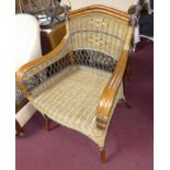 A rattan armchair