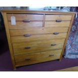 A late 19th century walnut chest of drawers, H.121 W.122 D.54cm
