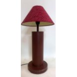 A leather clad table lamp with shade, H.54cm