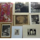 A folio of signed prints, etchings and lithographs (8)