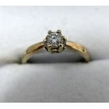 A 9ct white gold and diamond solitaire ring, 0.33carats, 2.5grams