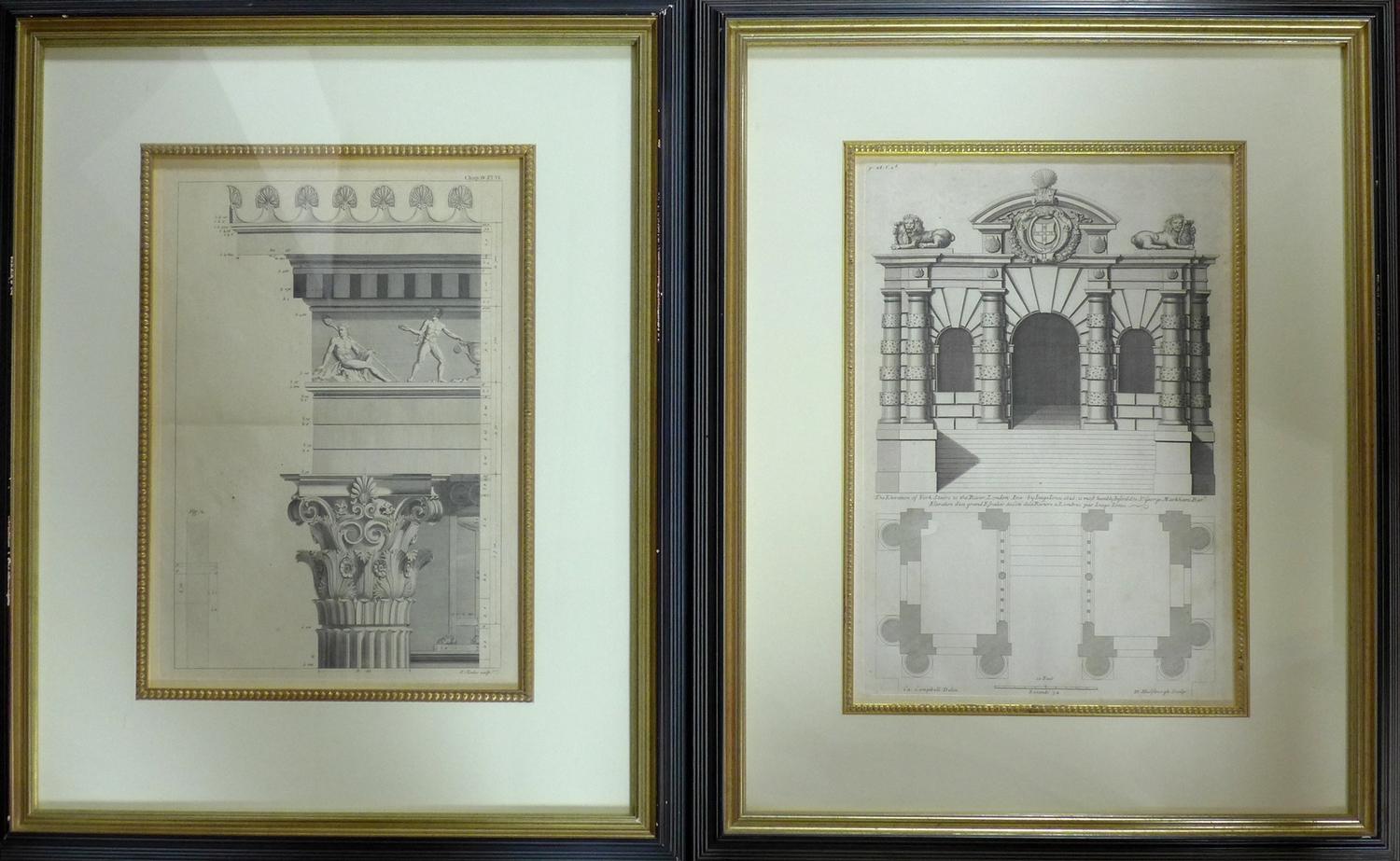 A 19th century reprint of an engraving by Colen Campbell (1676-1729), of the York Stairs to the