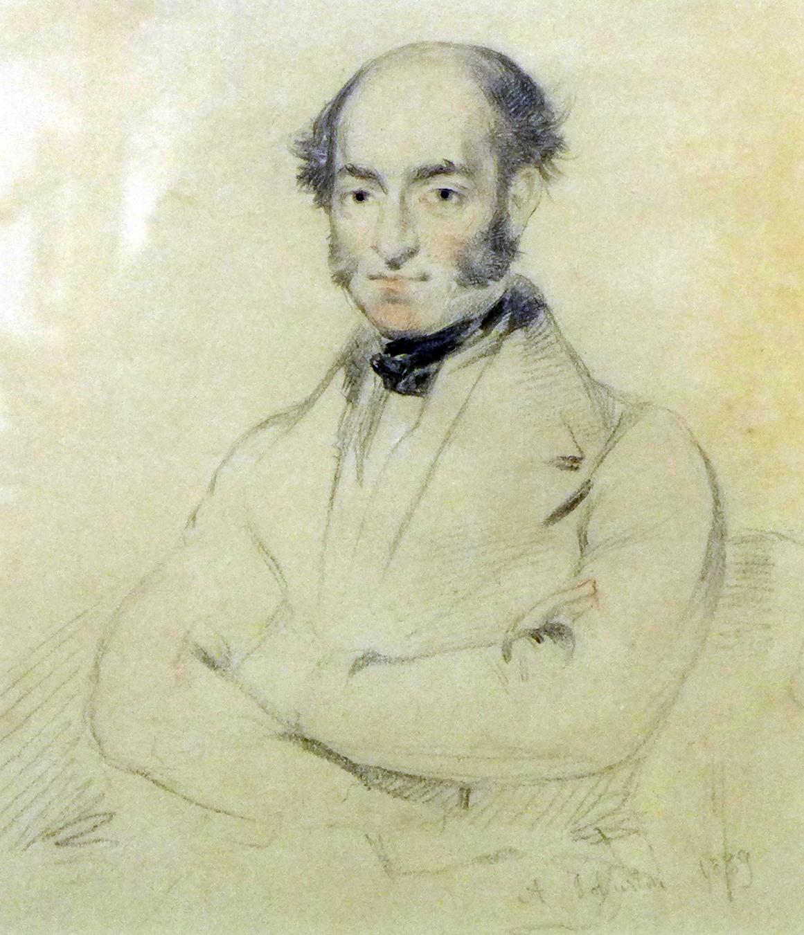 Alexander Johnston (1815-1891), portrait of a gentleman, pencil on paper, signed and dated 1889 to