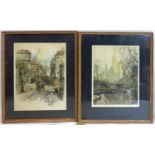 Two signed lithographs of Central Park New York and one other street scene