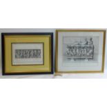 Two 19th century engravings of Classical Roman friezes, framed and glazed, 32 x 47cm; 47 x 57cm (2)