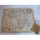 A reproduction 18th century folding map of Africa by Bentleys antique map re-creations