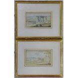 Two 19th century watercolours depicting landscape scenes, framed and glazed, 9 x 15.5cm