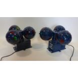 A pair of Gemini 3.0 DJ coloured spinning disco party lights in working order.