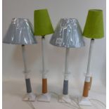 Two pairs of ceramic table lamps