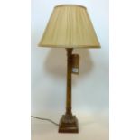 A bronze marble effect table lamp, H.74cm