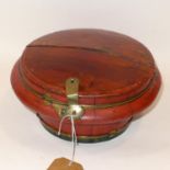 A Chinese red lacquered and brass spice box, H.16