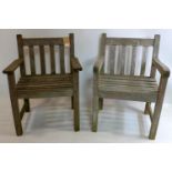 A pair of garden chairs