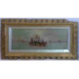 Early 20th century school, Ships at Sea, oil on canvas, signed 'Lottie' to lower right, in glazed