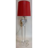 A perspex Corinthian column lamp with shade, H.72cm