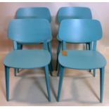 A set of four blue chairs by Billiani