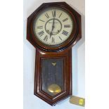 A Marsh & co, Birmingham, drop dial clock in mahogany case, H.81 W.45 D.12cm