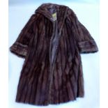 A brown mink fur coat