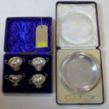 An Asprey silver dish in original Asprey presentation box (missing spoon), Sheffield 1914-15,