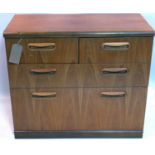 A Meredew teak chest of drawers, H.75 W.87 D.42cm