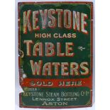 A vintage enamelled sign for Keystone high class table water, 76 x 51cm
