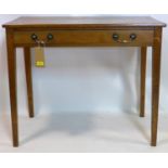 An early 19th century oak side table, with single drawer raised on tapered legs, H.75 W.89 D.44cm