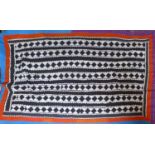 A handmade patchwork, Ralli cotton throw from Upper Sindh, Pakistan with monochrome geometric motifs