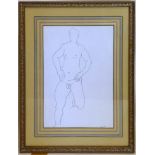 Ronald O'Neal Best, British b.1957, pencil sketch of a nude, 39 x 27cm