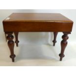 A Victorian mahogany commode stool with ceramic liner, H.45 W.58 D.37cm