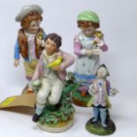 Four 19th century porcelain and ceramic figures