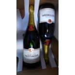 Two magnum bottles of Tattinger brut reserve