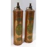 Two Read & Campbell copper 'Waterloo' fire extinguishers, H.75cm