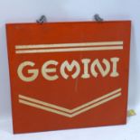 A vintage shop sign for 'Gemini', 78 x 84cm