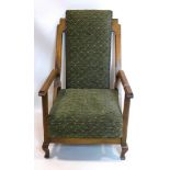 An Art Deco oak armchair