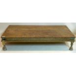 An antique Rajasthani low table, H.39 W.179 D.86cm