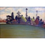 Kenneth Barden (1924-1988), View of a Park oil on board, 31 x 44cm