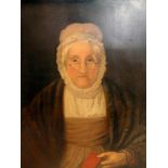 An early to mid 19th century portrait of a lady, oil on canvas, indistinctly signed and set in